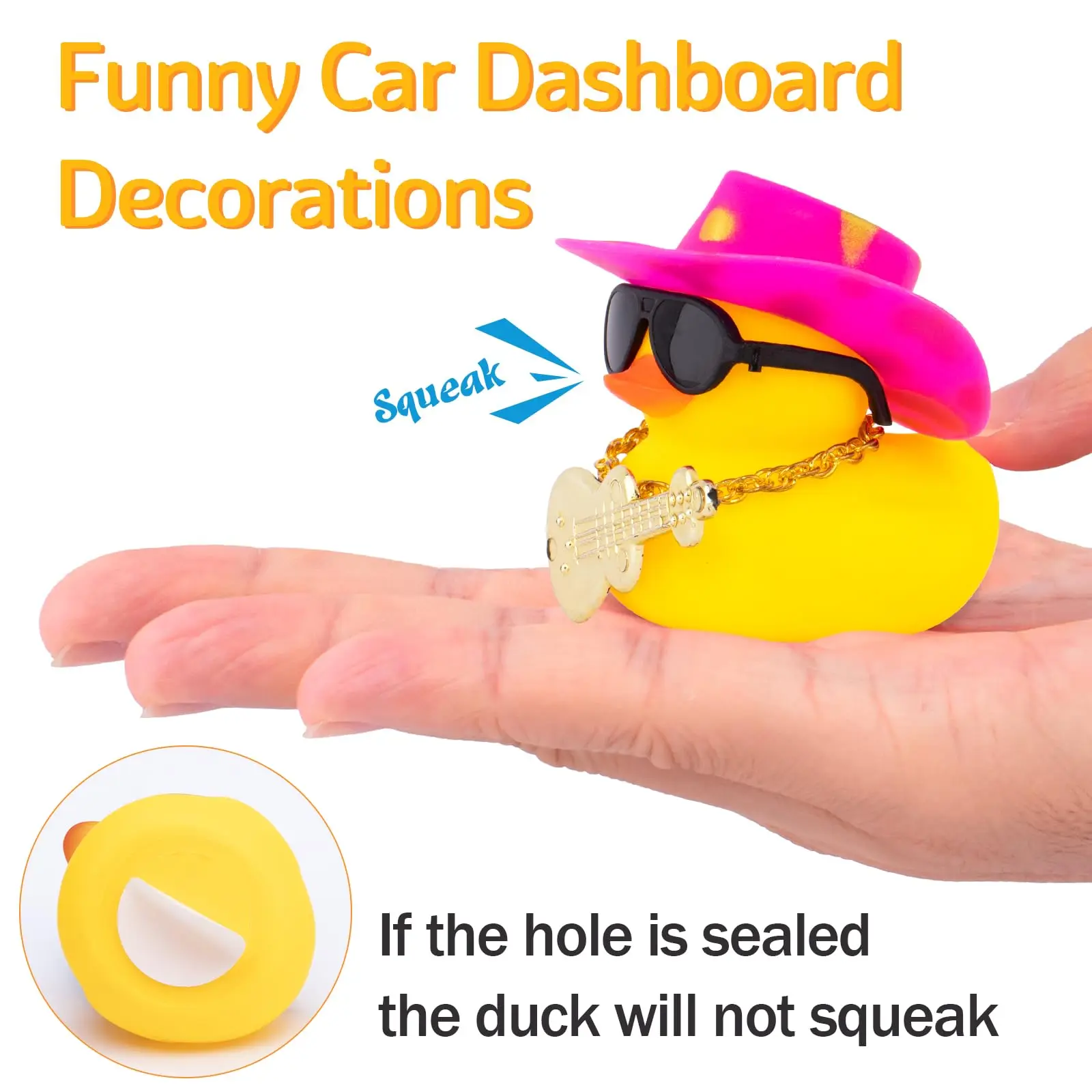 Car Rubber Duck Car Duck Decoration Dashboard Car Ornament for Car Dashboard Decoration Accessories 5