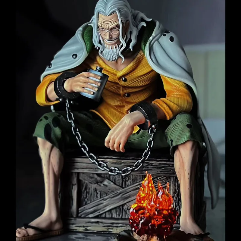 

16cm Anime Silvers Rayleigh One Piece Action Figure Luffy Master Figures Rayleigh With Campfire Statue Pvc Collection Model Toy