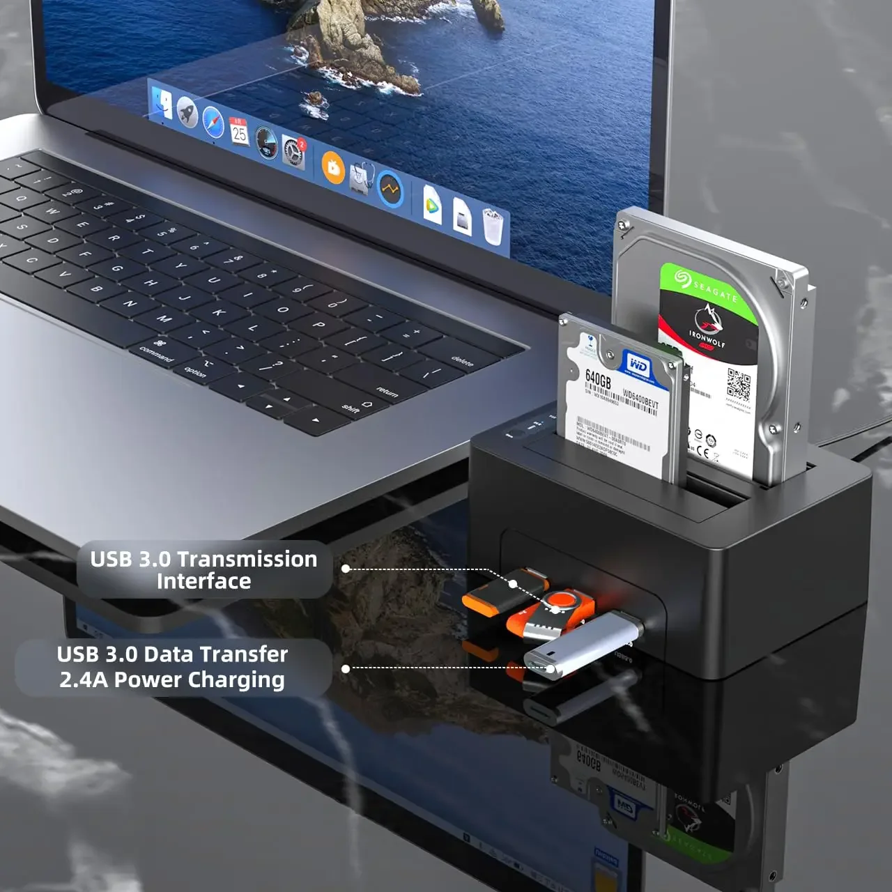 Maiwo-dual-bay Hard Drive Dock Expansão com Clonagem Offline Suporta Expansão Hub Usb 3.0 Sata Hdd 2.5 3.5 - Imagem 5
