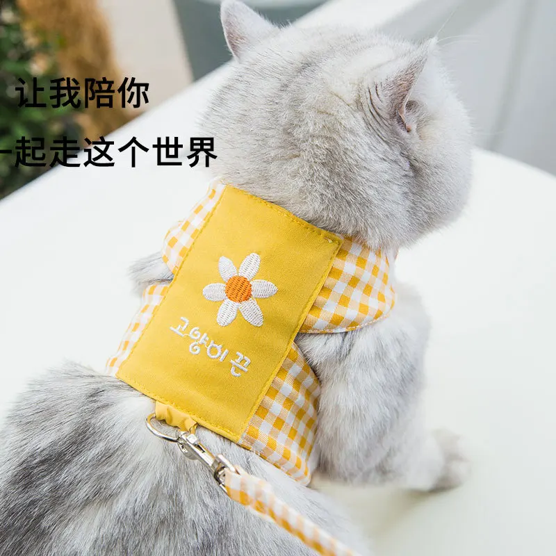 

Cat Traction Rope To Prevent Break Free And Go Out To Walk Cat Rope Cat Chain Suit Vest Type Pet Chest Strap