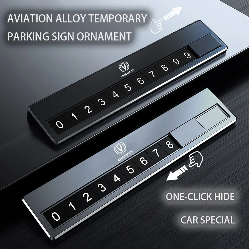 

Metal Car Temporary Parking Sign DIY Logo For Changan CS35 Plus CS55 CS75 Eado UNI-T X5 X7 CX70 UNI K EV Accessories 2023