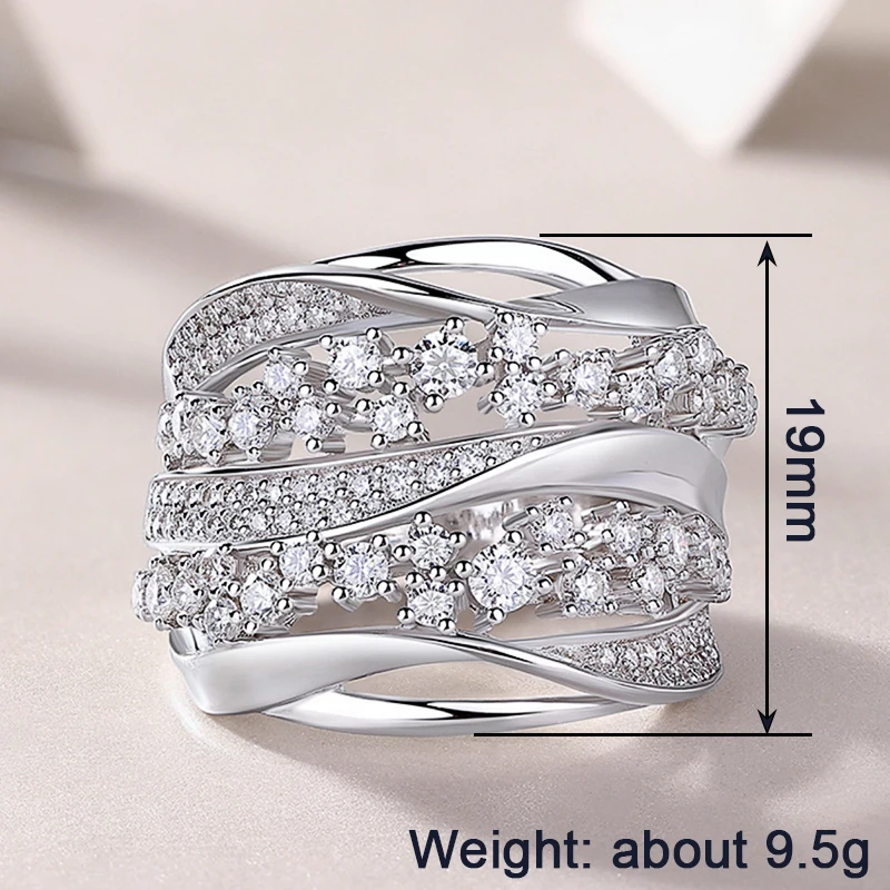 Wave Design Rings Luxury Finger Accessories Inlaid Bright CZ Engagement Jewelry Sca036e5f56f64f5486a8c44a3739b957f