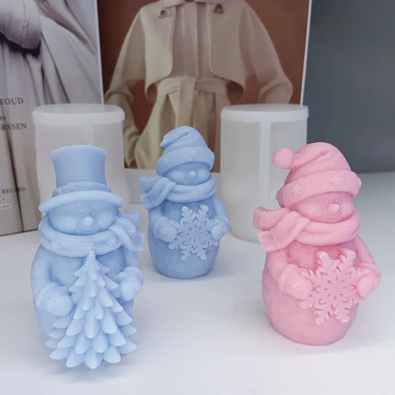 Description Picture 3 of itemSanta Hugging Snowflake Silicone Mold DIY Christmas Tree Old Man Scented Candle Plaster Soap Resin Mold Home Crafts