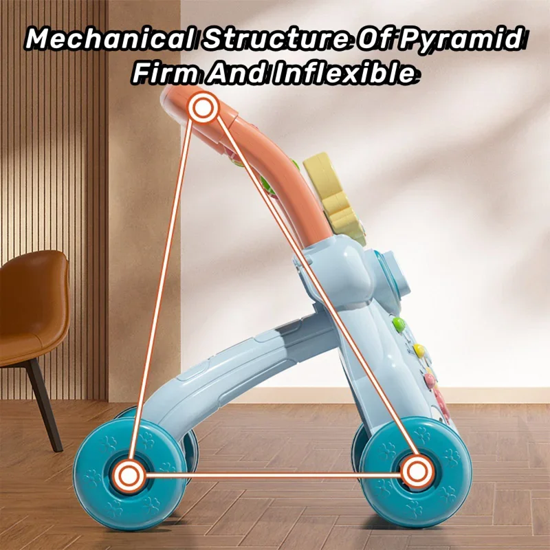 Push Walkers Baby AntiRollover Sit Stand Walker Toys Multi Function Activity Walker Early Learning for Toddler Gifts 4
