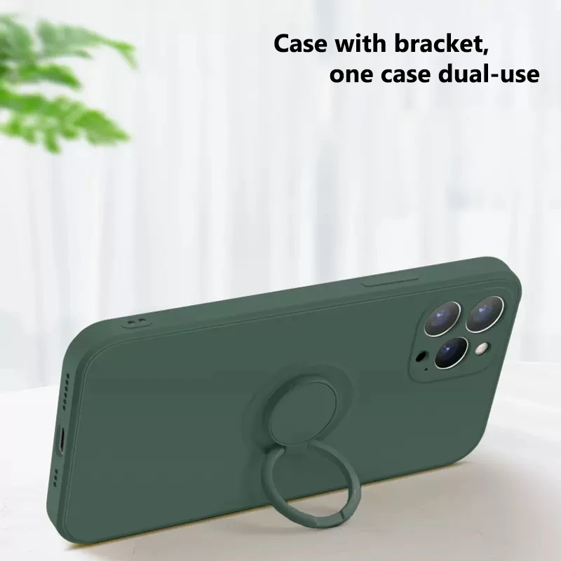 Magnetic Liquid Silicone Case with 360° Finger Ring Holder