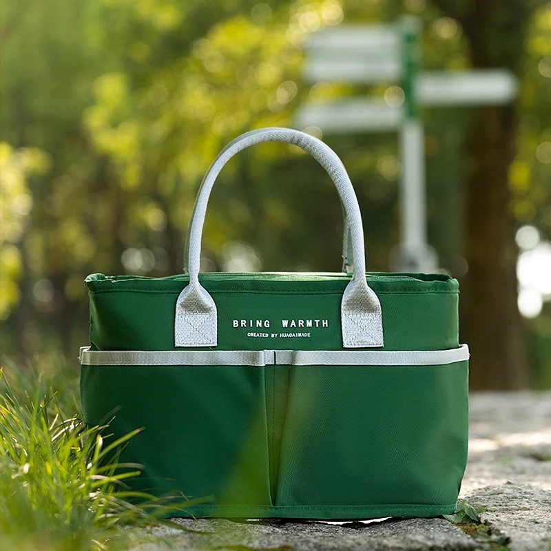 BYMONDY Outdoor Thermal Lunch Bag Thickened Insulated Food Bento Tote Bags for Women Work Travel Portable Handbag Large Capacity
