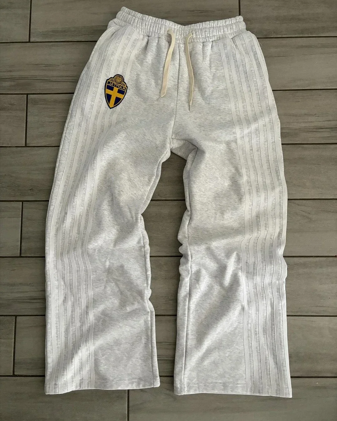 Streetwear Classic Striped Embroidered Oversized Zipper Sweatshirt Harajuku Gothic High Waist Casual Pants Sweatpants Y2K Suit 6