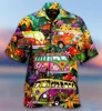 3d Printing Bus Pattern Hawaiian Shirts For Men New In Casual Short Sleeve Oversized Button Beach Shirts Blouse Tops 1