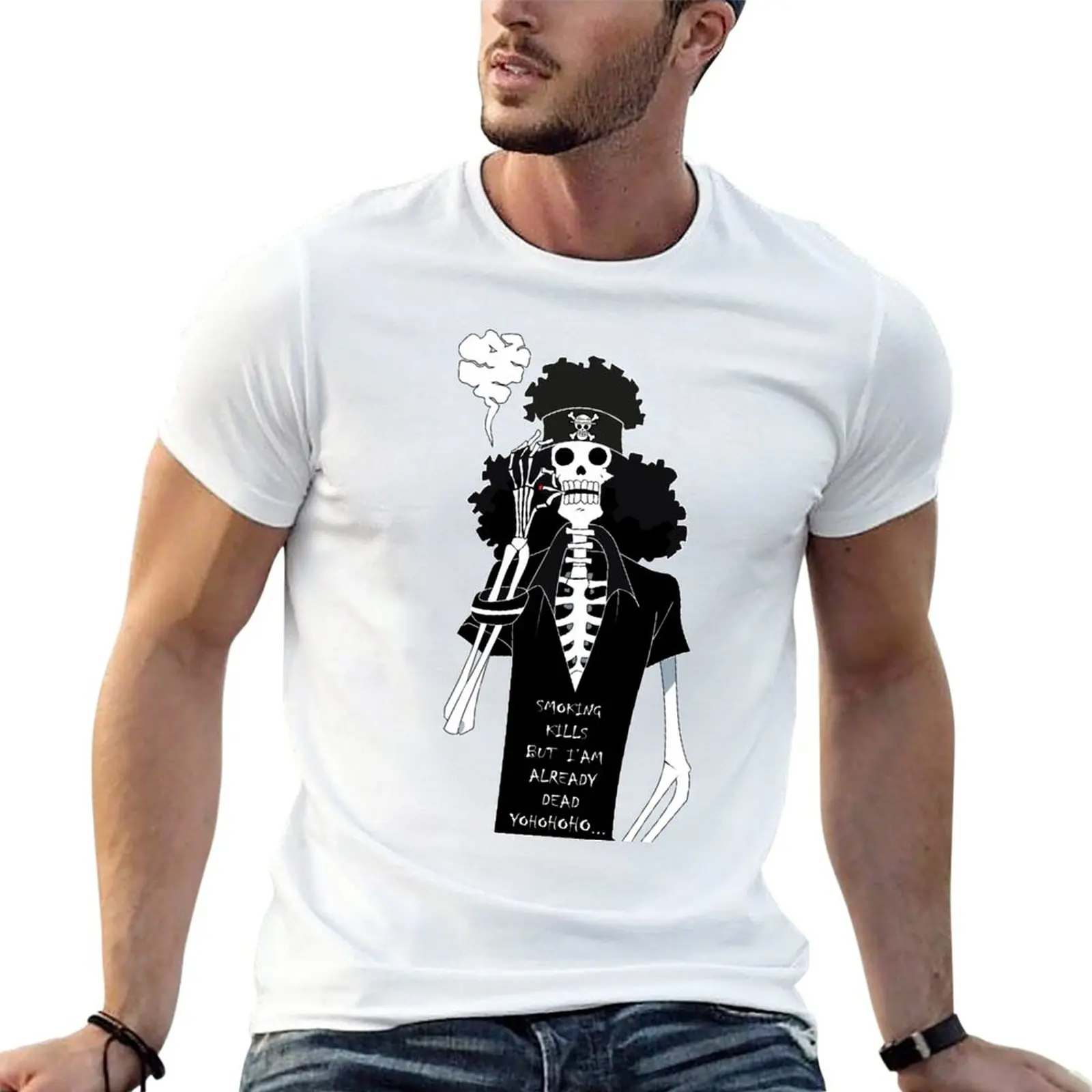 

Smoking Kills but I am Already Dead Yohohoho T-Shirt cute clothes anime clothes sublime blanks men clothes