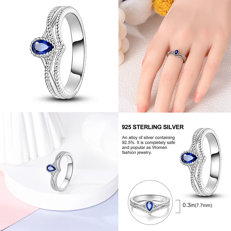 New Rings Women 925 Sterling Silver Star Moon Colorful Zircon Heart Rings Fine Wedding Engagement Birthday Jewelry Gift silver heart ring silver rings silver ring wedding rings