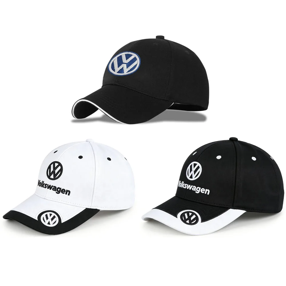 카덕 텅 캡 자동차 엠블럼 모자 야구 모자 조절 가능한 캐주얼 모자 폭스바겐 VW 골프 폴로 티구안 파사트 모토 GP 레이싱용