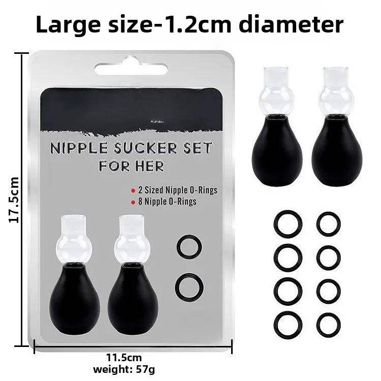 Nipple Sucker Wholesale Male Nipple Breast Pump Enlargement Vacuum Pump with 8 Rings Nipple Stimulator Adult Toys for Women 18+