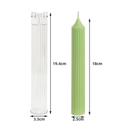 Peaked Cylindrical Rod Candle Mold Kit - DIY Pinstripe Candle Making Supplies, Acrylic Plastic (83001319)