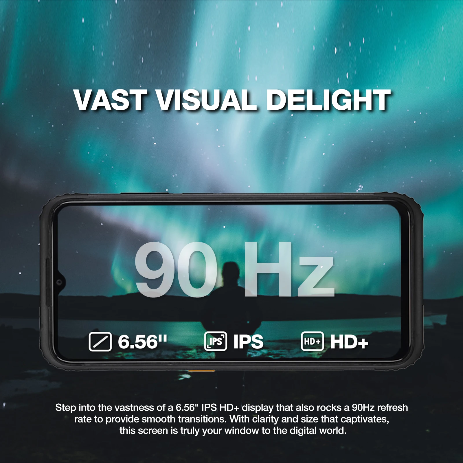 AGM H6 Rugged Smartphone 8GB+256GB 50MP Camera 6.56" FHD+ 90Hz Display Waterproof UNISOC T606 NFC Dual SIM Expandable Storage 5