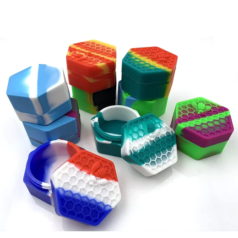 Wax Jar Silicone Box Bee Style for Oil Cream Box Easy To Hold and Carry Herb Container 4