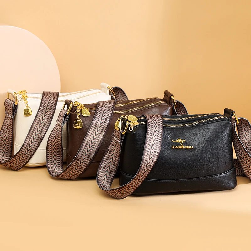 100% Cow Leather High Quality Handbag Purse Women Bag Trend Luxury Designer Shoulder Crossbody Sac Ladies Branded Fashion Totes 5