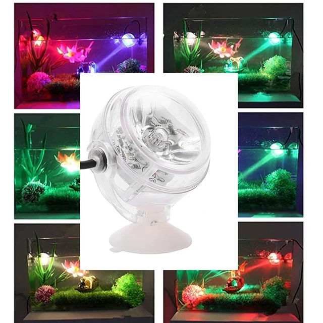 Luz LED impermeable para pecera, minifoco de acuario con rotación libre de  180 grados, lámpara de bombilla para decoración de jardín al aire libre -  AliExpress