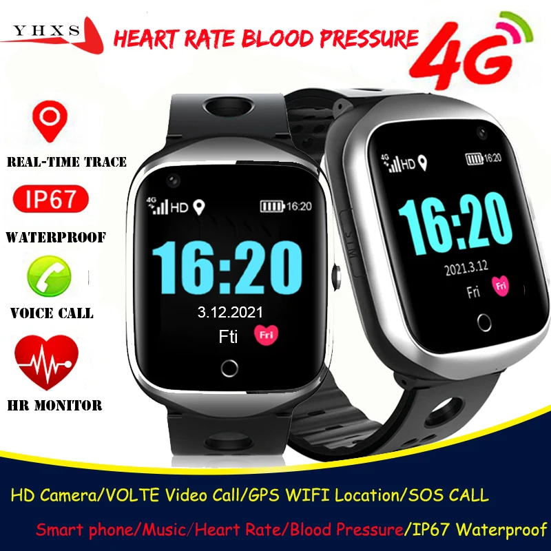 Smart 4G Watch Elderly Parents Heart Rate Blood Pressure Monitor GPS Wi