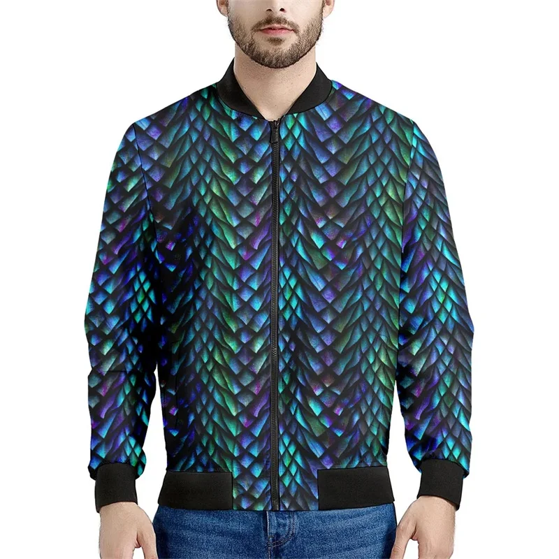 thumbnail image 1 of Chaqueta con estampado de dragón chino para hombre, abrigo con estampado 3D de animales, moda informal, chaquetas de gran tamaño con cremallera, tops de manga larga, 1 of 5