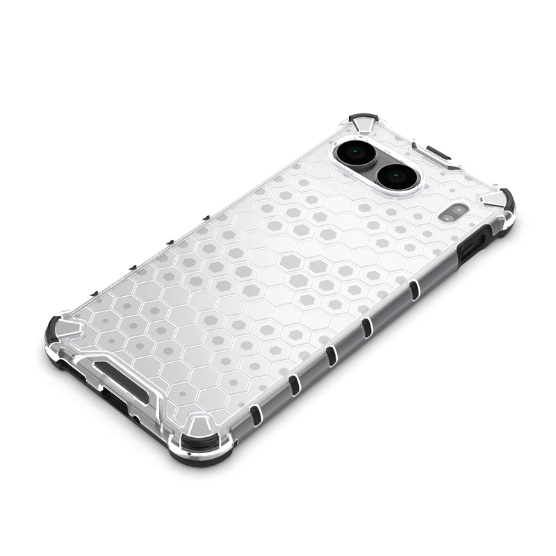 Shockproof Honeycomb TPU Armor Phone Cover | Translucent Protective Case