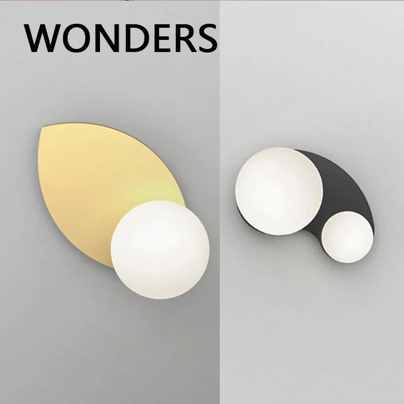 

LED Wall Lamp Nordic New Glass Art Wall Lights for Bedroom Bedside Indoor Livingroom Aisle Background Sconces Home Decors Lamps