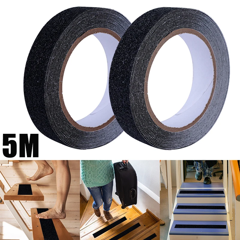 

5M Stair Step Non-slip Sticker Tape Stickers High Friction Non Slip Traction Tape Abrasive Adhesive for Stairs Safety Tread Step