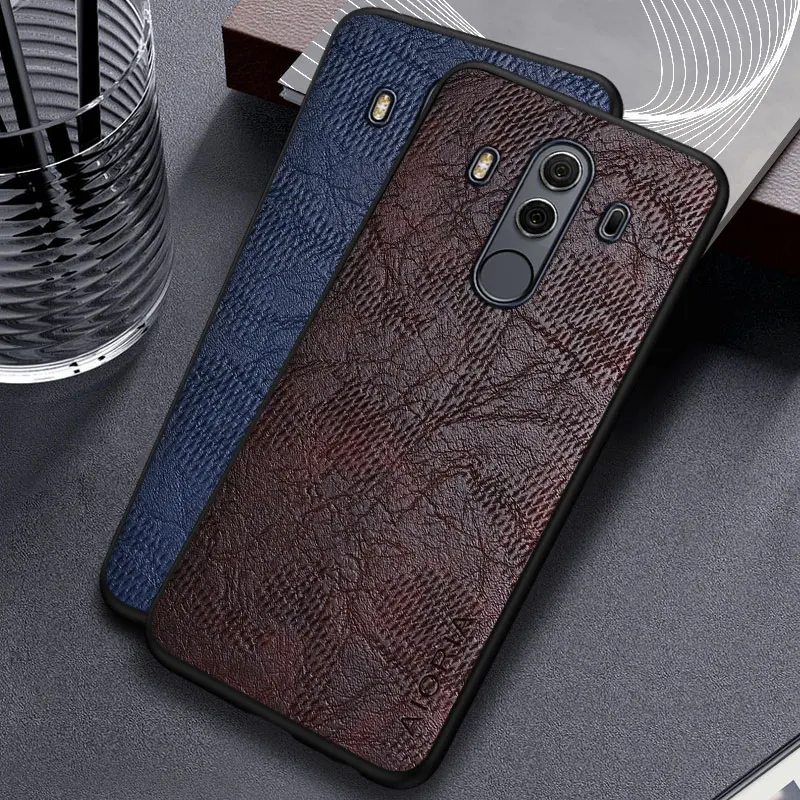 Leather Business Case with Wind Cortex Pattern - Elegant Protective Cover