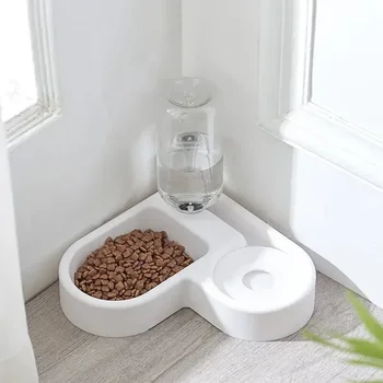 Sca048ac2cbc04fe997f7ac22bcc526a8c.jpg Automatic Drinking Love Pet Bowl Moisture-proof Cat Bowl Dog Basin Dual-use Multi-functional Drinking And Feeding