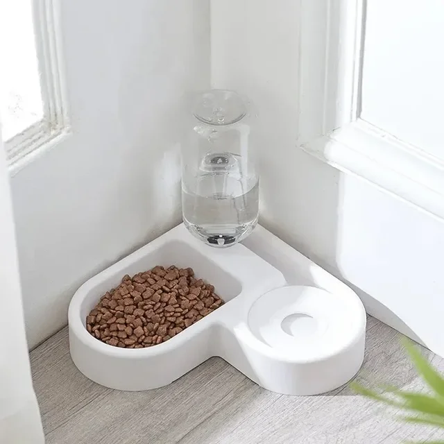 Sca048ac2cbc04fe997f7ac22bcc526a8c.jpg Automatic Drinking Love Pet Bowl Moisture-proof Cat Bowl Dog Basin Dual-use Multi-functional Drinking And Feeding