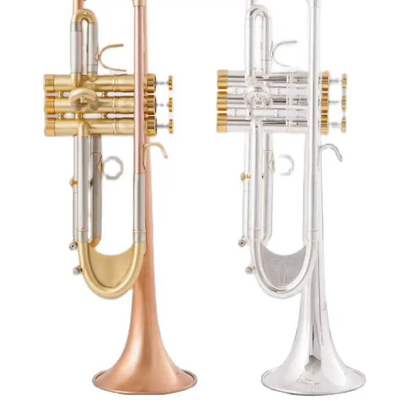 

TR-600GS New Arrival Bb Trumpet High Quality Gold Lacquer Silver Plated Trumpet Brass Musical Instruments Composite Type Trumpet