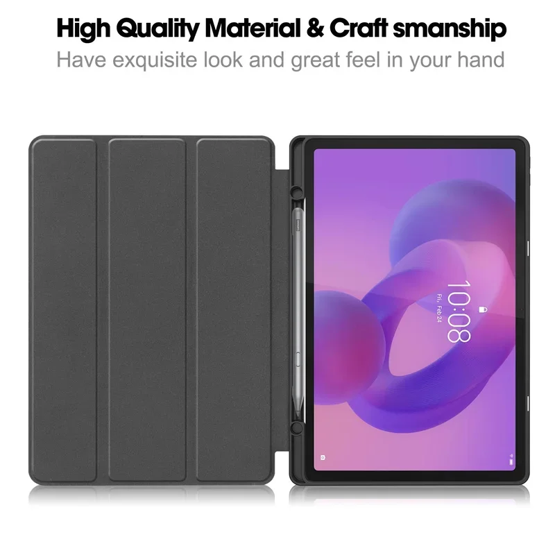 Lenovo Idea Tab Plus 12.1 Premium Magnetic Tri-Fold Case with Pencil Holder