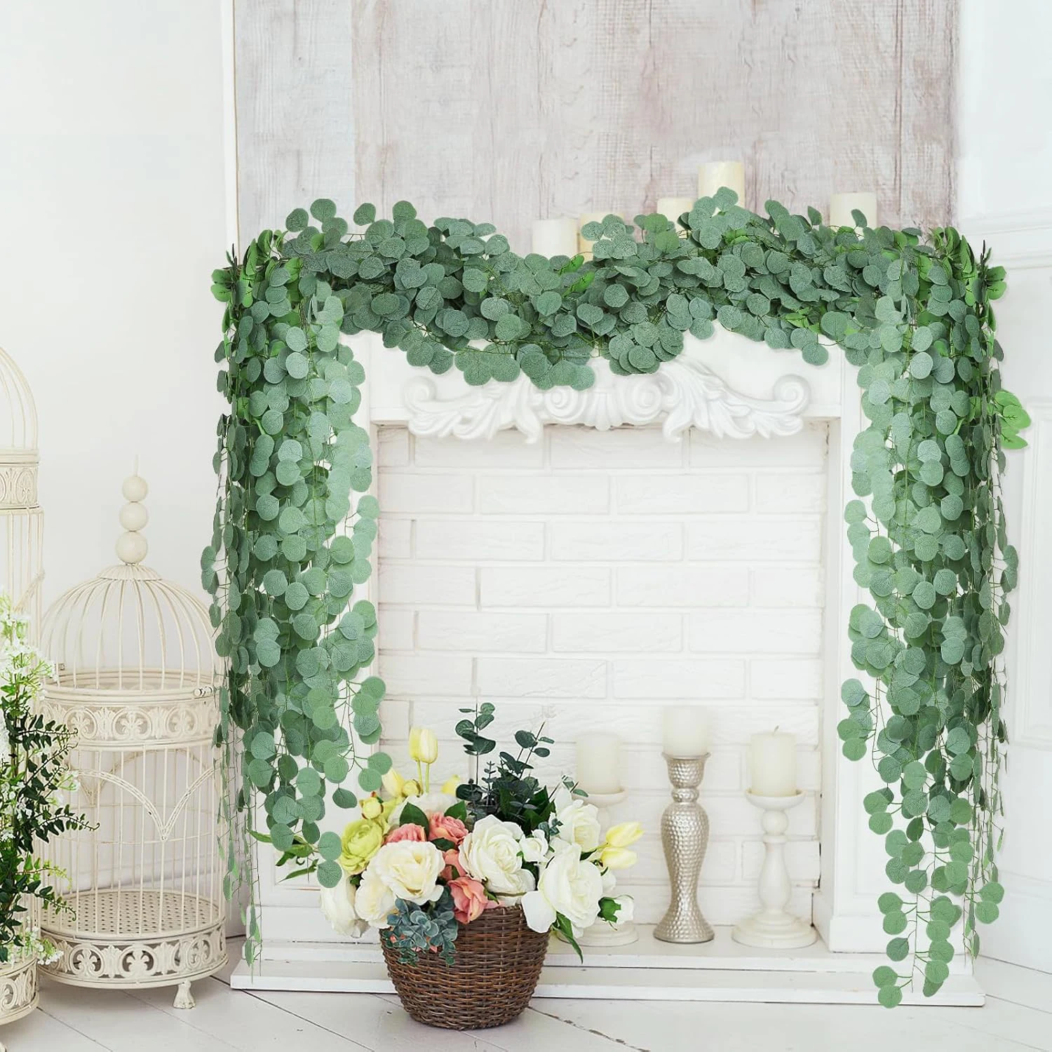 200CM Gefälschte Pflanzen Grüne Eukalyptusblätter Lvy Vine Home Room Hochzeit Tischdekoration Großhandel Diy Hängegirlande Künstliche Pflanzen – Detail 2