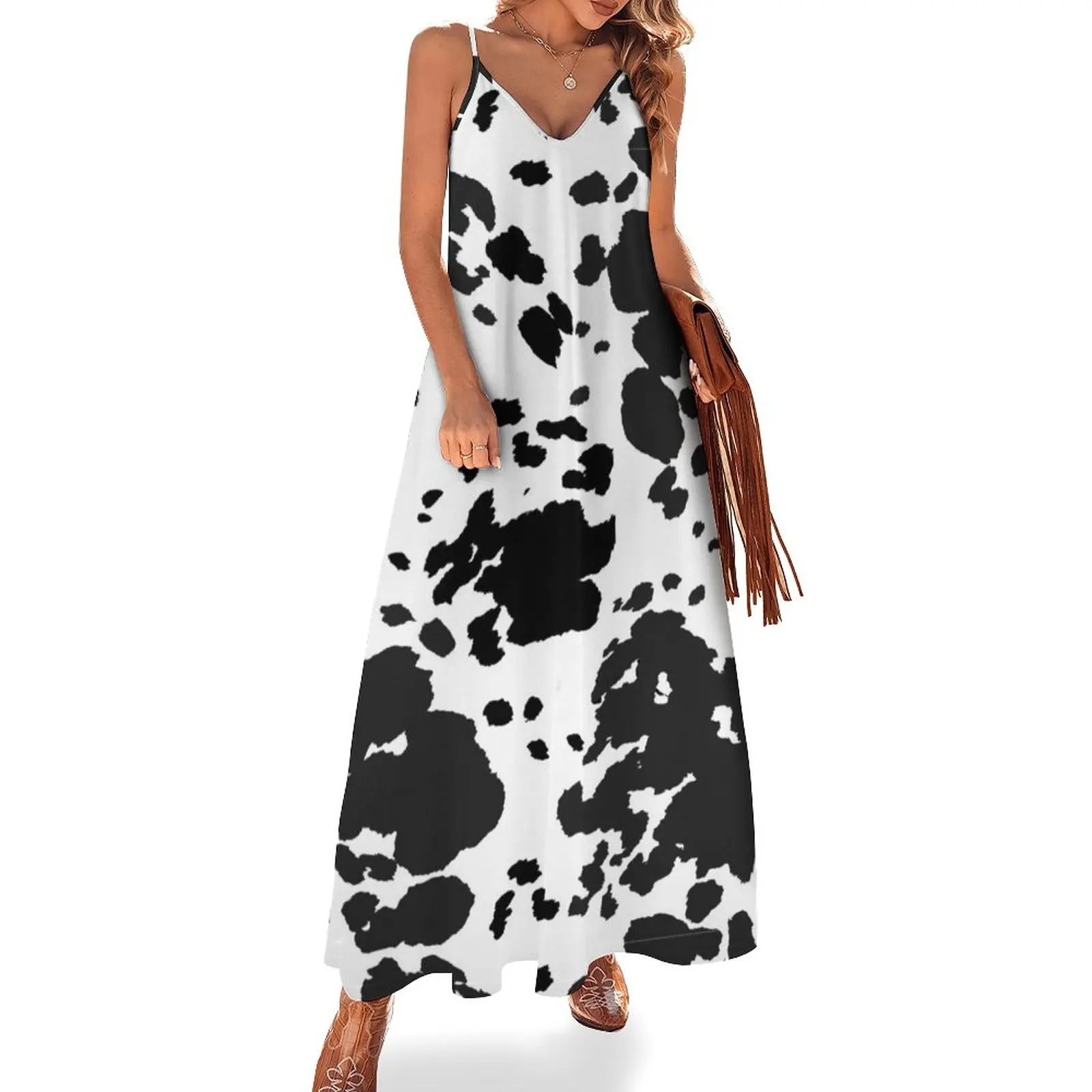 

Cow Print Pattern Sleeveless Dress party dresses woman dress for woman