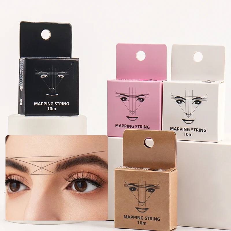 Filo per trucco semipermanente per sopracciglia, per tracciare linee di posizionamento e mappatura con inchiostro, con righello ausiliario - immagine 6