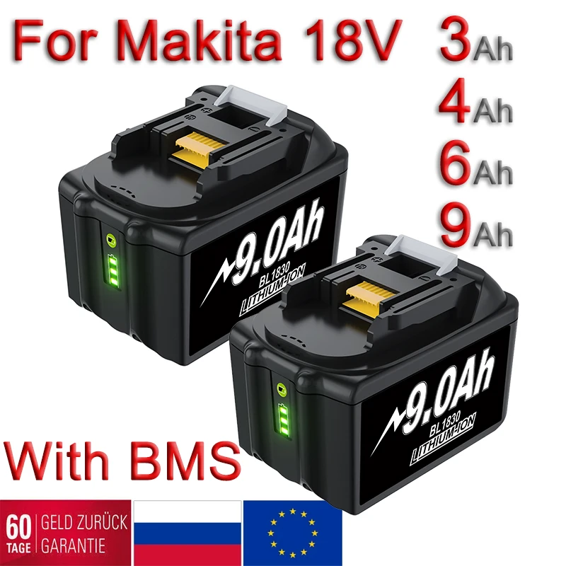 18 V Batteria Ricaricabile Li-Ion Batteria Per Makita 18 Volt Utensili Elettrici Bl1815 Bl1830 Bl1840 Bl1850 Bl1860 Bl1890 Lxt400 3/4/6/9A