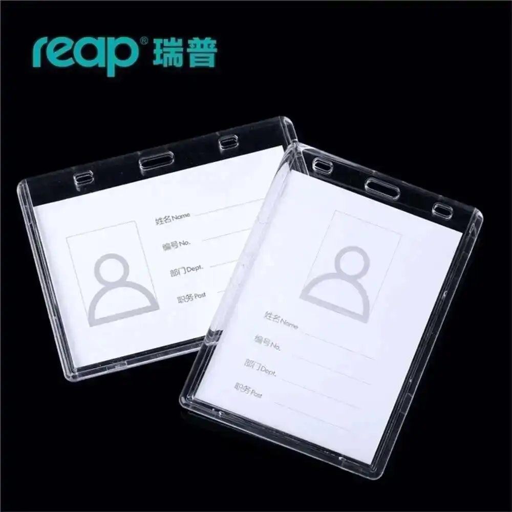 7187 Big Reap Size(105mmx74mm) Acrylic Card Clear Vertical Horizontal Style For Office Id Name Tags And Badge Holder