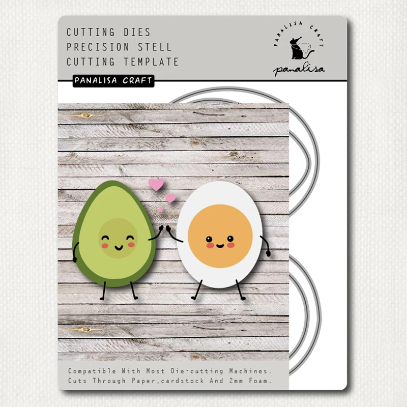 Panalisacraft Cute Avocado egg love Metal Cutting Dies Stencils for DIY Scrapbooking/album Decorative Embossing Paper Cards |