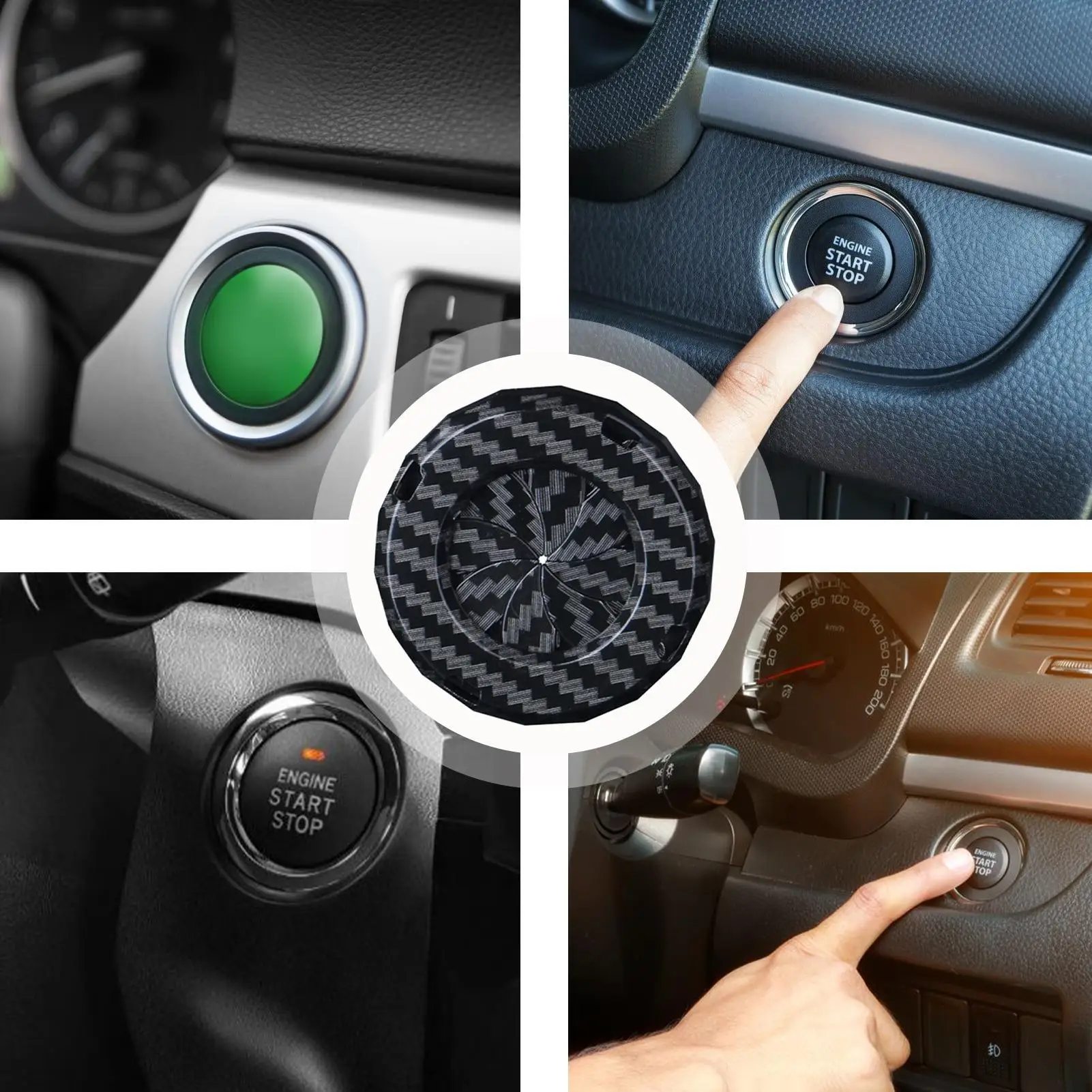 Universal Car Engine Start/Stop Button Decorative Protective Cover