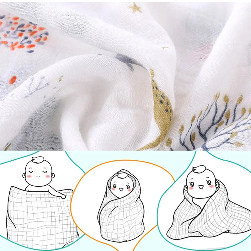 60x60cm Newborn Baby Musilin Blanket Ultra Soft Bamboo Baby Swaddle Blankets Skin Friendly Muslin Diaper Baby Burping Cloths 2