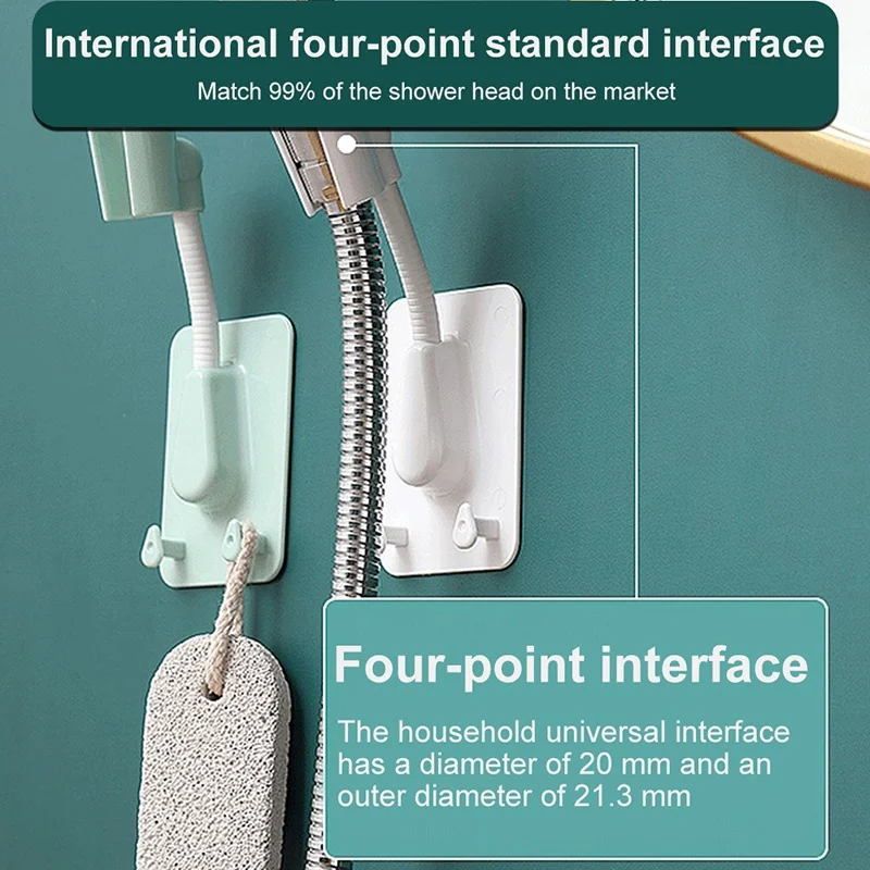 Showerhead Holder Shower Bracket Shower Holder Universal 360&deg; Shower Head Holder Adjustable Self-Adhesive Showerhead Bracket Wall Mount with Hook Stand SPA Bathroom ABS Stoneg