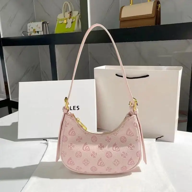 Geometric Pattern Baguette Bag, Novelty Shoulder Wallet, Women's Classic Textured Retro Armpit Bag