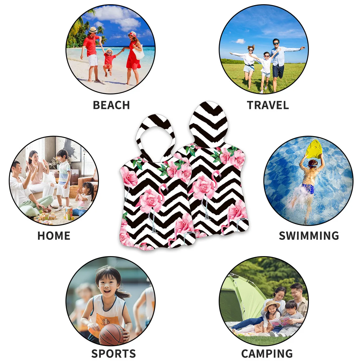 Hooded cape bathrobe cartoon print wearable bath towel children's bath towel cape ultra-fine fiber children