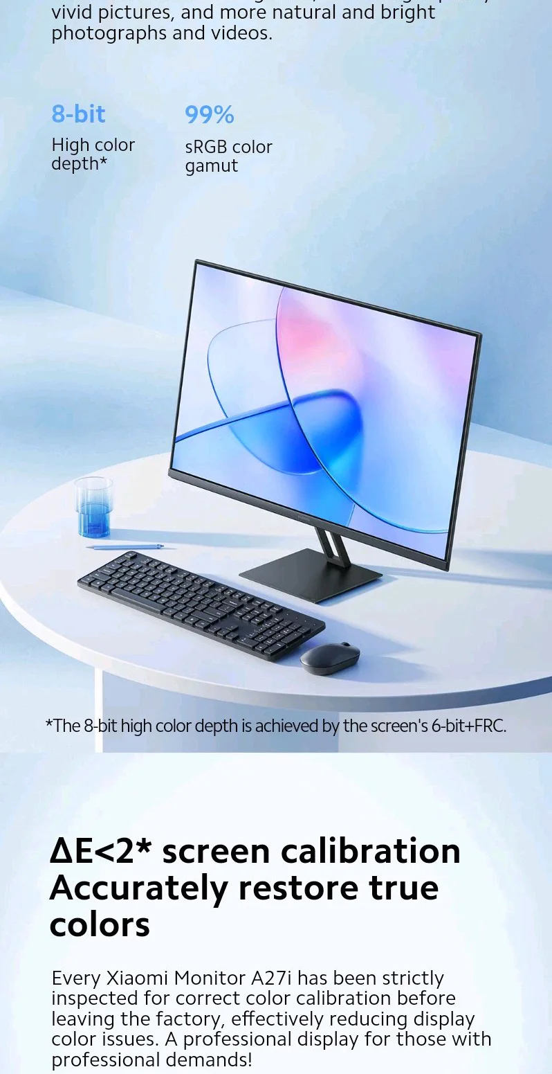 Xiaomi A27i 27 inch 100Hz FHD IPS Monitor description image 4