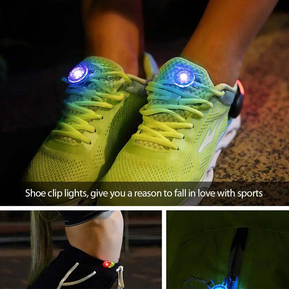 1~10PCS Luminous Shoe Clip Luminous Evening Running Safety Shoe Clips Outdoor Cycling Sports Safety Warning Light