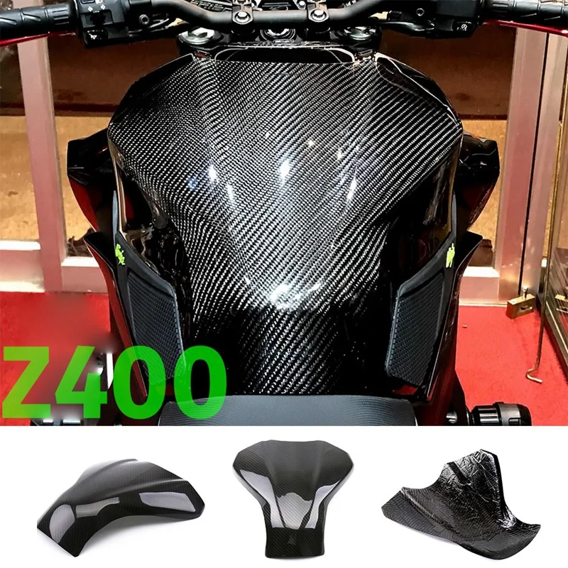 가와사키 NINJA400 2018 2019 용 탄소 섬유 오토바이 연료 탱크 커버 케이스, 가스 페어링 캡, 바디킷 쉘