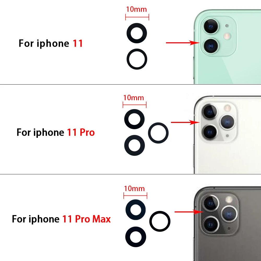Premium Back Rear Camera Glass Lens with Adhesive