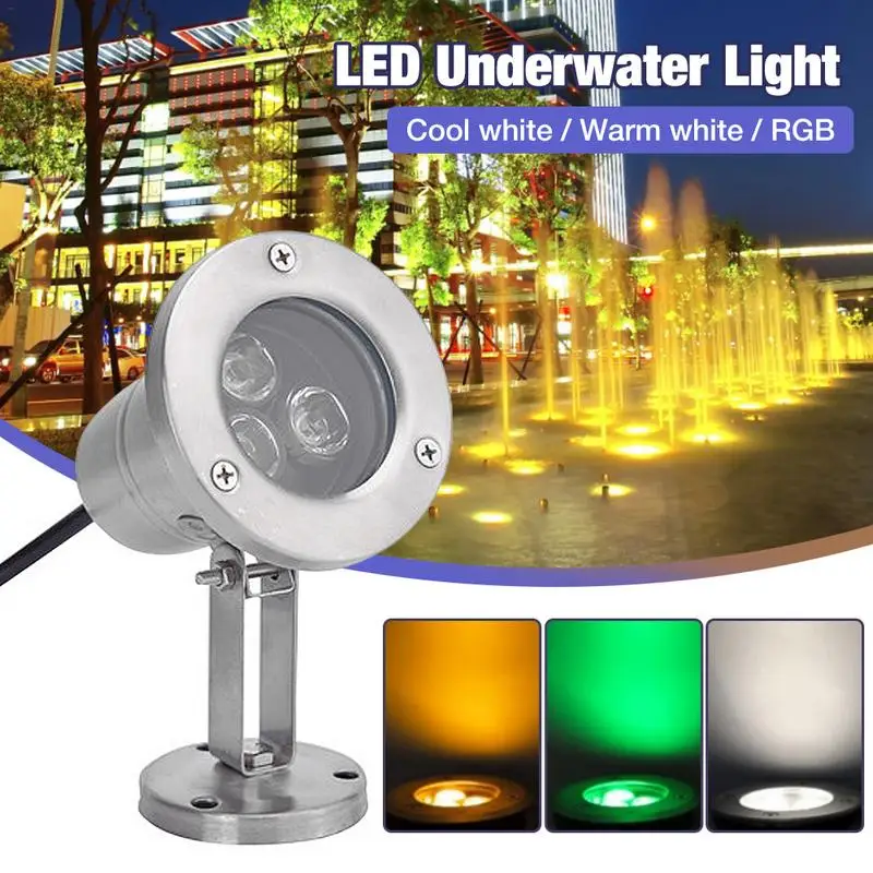

New Inground Pool LED Light 12V Swimming Pool Spotlight 3w RGB Color Changing Lamp Waterproof Fish Tank Light Aquariums Decor