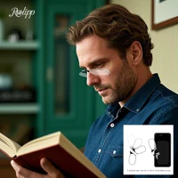 Nose Clip Reading Glasses Man High Quality Men Portable Foam Nose Glasses  for Seniors Transparent Eyeglasses with Case 4