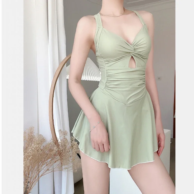One Piece Swimsuit Cute Women One-piece Beach Wear Swim Suit Beach Dress High Waist Bathing Suit for Girls
