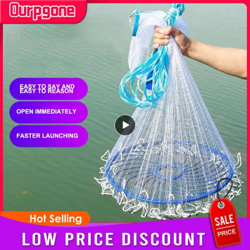 

Dip складные сетки сетка, прочная усиленная ручная метательная сеть, Прочная цельная рыболовная сеть, складная ловушка для рыбы, закидная сеть